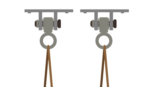 heavy duty swing hangers around the wood beam